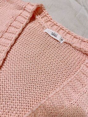 Talulah Strawberry Knit Cardigan Size Medium Pink Red Embroidered